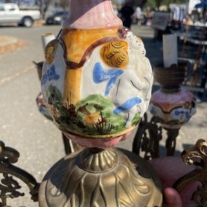 Vintage Capodimonte porcelain 6arm Chandelier